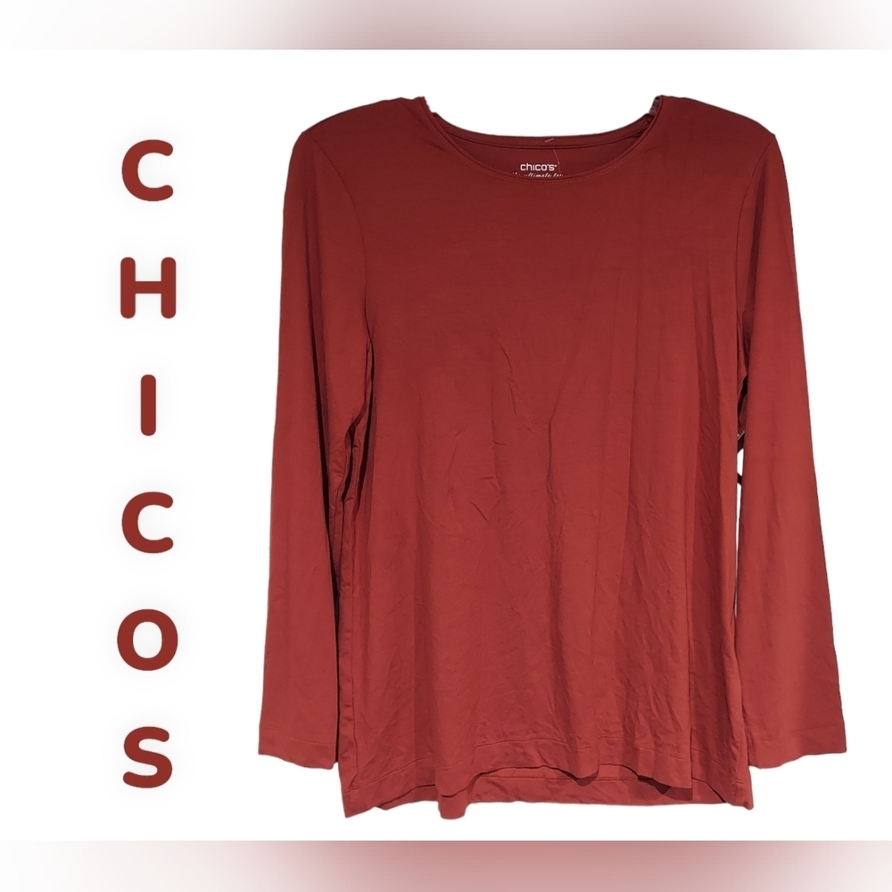Chicos top brown New with tags womens size 2 (large)
